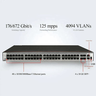 48*10/100/1000BASE-T ইথারনেট পোর্ট এবং 4*10GE SFP পোর্ট LACP ফাংশন সহ PoE সুইচ